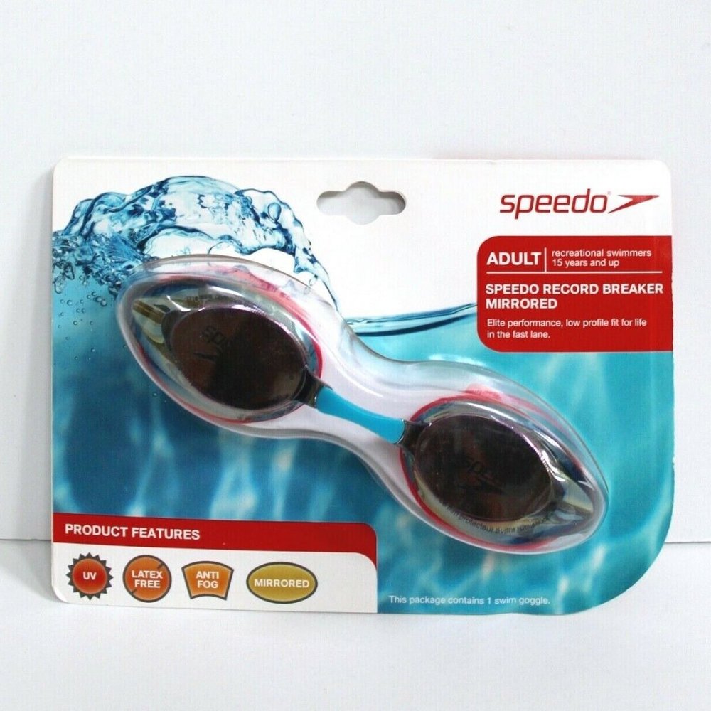 Speedo Adult Record Breaker Mirrored Swim Goggle